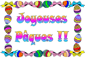 Gif animé joyeuses Pâques cadre d'oeufs